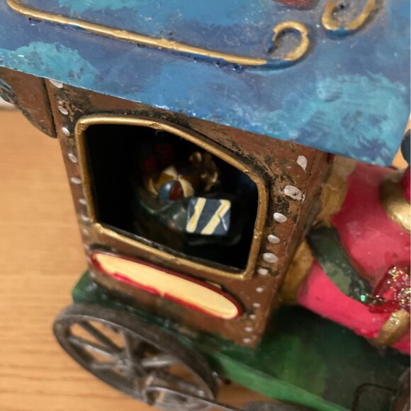 Vtg Kurt Adler Santa Claus Christmas Train Tin Metal Locomotive Hand Painted - Picture 6 of 9